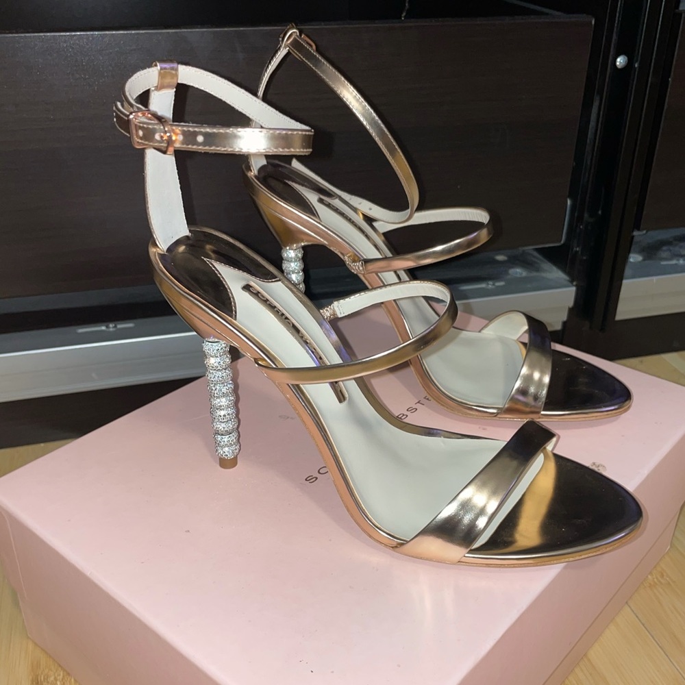 Sophia Webster Rose Gold Rosalind 100 Crystal Embellished Sandal